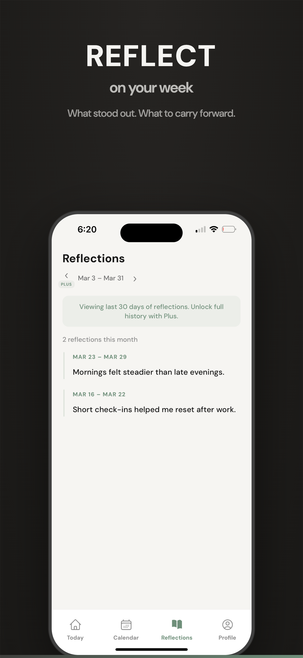 Reflect on your week